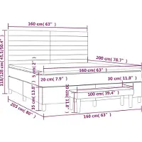 vidaXL Boxspring met matras fluweel roze 160x200 cm