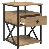 vidaXL Nachtkastje Artisan Eiken 40 x 42 x 55 cm Bewerkt hout
