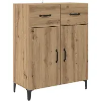 vidaXL Dressoir Artisan Eiken 69,5 x 34 x 90 cm Bewerkt hout