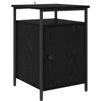vidaXL Nachtkastje 2 st Zwart Eiken 40 x 42 x 60cm Bewerkt hout