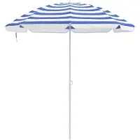 vidaXL Tuinparasol 170T polyester Blauw en Wit