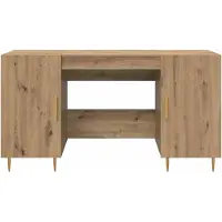 vidaXL Bureau artisanaal eikenkleurig Bewerkt hout 140 x 50 x 75 cm