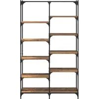 vidaXL Boekenplank 9-laags 100 x 32 x 170 cm Bewerkt hout Oud hout