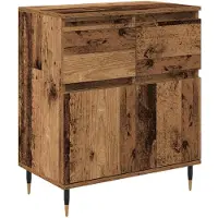 vidaXL Dressoir Oud Hout 60 x 35 x 70 cm Geengineerd Hout en IJzer