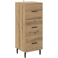 vidaXL Dressoir artisanaal eikenkleurig 34 x 34,5 x 90 cm Bewerkt hout