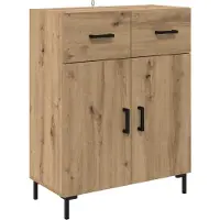 vidaXL Dressoir Artisan Eiken 69,5 x 34 x 90 cm Bewerkt hout