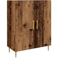 vidaXL Highboard Oud hout 69,5 x 34 x 180 cm Bewerkt hout