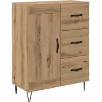 vidaXL Dressoir Artisan Eik 69,5 x 34 x 90 cm Geconstrueerd hout