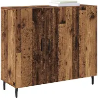 vidaXL Dressoir Oudhout 90 x 34 x 80 cm Bewerkt hout