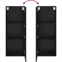 vidaXL TV Wandkast 40,5 x 30 x 102 cm Zwart Eiken Bewerkt hout