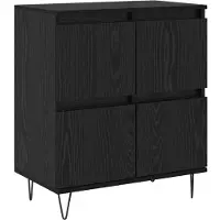 vidaXL Dressoir Zwart Eiken 60 x 35 x 70 cm