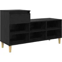 vidaXL Schoenenkast 102 x 36 x 60 cm Bewerkt hout Zwart eiken
