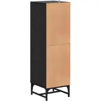 vidaXL Dressoir Zwart Eiken 35 x 37 x 117 cm