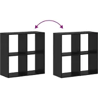 vidaXL Boekenkast 4-laags 69,5 x 29 x 69,5 cm Bewerkt hout Zwart Eiken