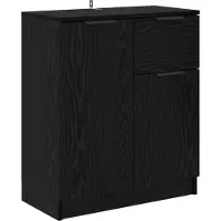 vidaXL Dressoir Zwart Eiken 60 x 30 x 70 cm Bewerkt hout