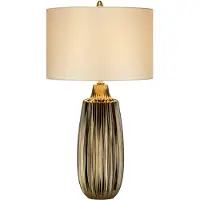 Elstead Lighting LED Tafellamp Newham | 1X E27 Max 60W | Bronze Ceramic / Pearl shade