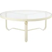Gubi Adnet Circular Koffietafel Cream Leather | Ø100 cm