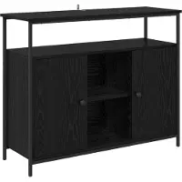 vidaXL Dressoir Zwart Eiken 100 x 35 x 80 cm Bewerkt hout