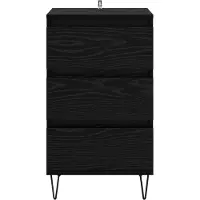 vidaXL Dressoir Zwart Eiken 40 x 35 x 70 cm Geengineerd Hout en IJzer