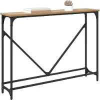 vidaXL Wandtafel Artisan Eiken 102 x 23 x 75 cm Bewerkt hout