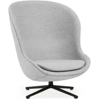 Normann Copenhagen Hyg Fauteuil Hoog Met Zwenkvoet Grijs / Zwart Aluminium - Fauteuils Wol Grey - 709222
