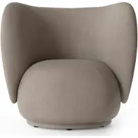 Ferm Living Rico lounge chair fauteuil warm grey, brushed