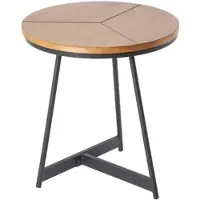 Invicta Ronde bijzettafel OAK ELEGANCE 45cm eiken design zwart metalen frame - 41204