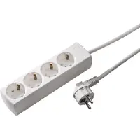 Kaiser Martin 4-voudige contactdoos 45 graden aardcontactkabel 1,5m (Europese Stekkerdoos) - 1048ZL/15W/KWS