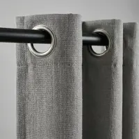 Fresh & Co Gordijnen met Linnen Look - Ringen - Grijs 300 x 250 cm /