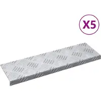 vidaXL Trapmatten 5 st 60 x 18 x 2,5 cm Zilver Aluminium Rechthoekig