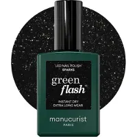 Manucurist Paris Green Flash Gel Polish - Sparks (Sparkling Black) - UV & LED Gel Nagellak - 12-Free, Bio-Sourced (84%) - Professionele Manicure - 15 ml