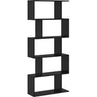 vidaXL Boekenkast 5-laags 70 x 24 x 161 cm Bewerkt hout Zwart Eiken