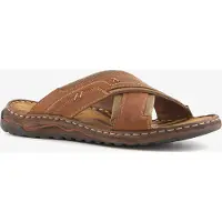 Van Beers leren slippers heren bruin maat 42