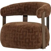 Woood Foon Fauteuil - Structuurstof - Bruin - 78x82x73