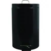 MSV Prullenbak/pedaalemmer - metaal - zwart - 12 liter - 25 x 40 cm - Medium-size - Pedaalemmers