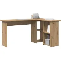 vidaXL Bureau Artisan Eiken 142 x 102 x 73 cm Bewerkt hout