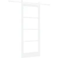 vidaXL Schuifdeur ORKDAL Wit 83 x 202 cm Massief grenenhout en glas