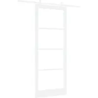 vidaXL Schuifdeur ORKDAL 93 x 232 cm Massief grenenhout en glas Wit