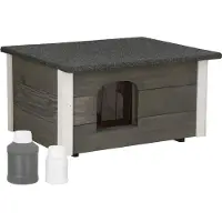 Springos Kattenhuis - Voor Buiten - Geïsoleerd - 56 x 46 x 39 cm - Grijs