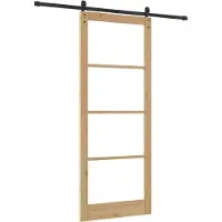 vidaXL Schuifdeur ORKDAL Natuurlijk en zwart 93 x 232 cm
