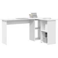vidaXL Bureau Wit 142 x 102 x 73 cm Bewerkt hout