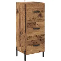 vidaXL Dressoir Oud hout 34 x 34,5 x 90 cm Bewerkt hout