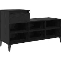 vidaXL Schoenenkast 102 x 36 x 60 cm Bewerkt hout Zwart eiken
