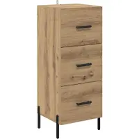 vidaXL Dressoir artisanaal eikenkleurig 34 x 34,5 x 90 cm Bewerkt hout