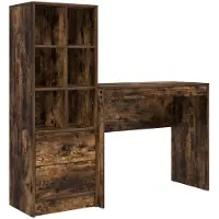 vidaXL Bureau, gerookt eikenhout, 135,5 x 40 x 127 cm, 2 stuks.