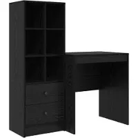 vidaXL Bureau, zwart, eikenlook, 115,5 x 50 x 127 cm, 2 stuks.