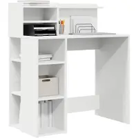 vidaXL Bureau Wit Bewerkt hout 90 x 48 x 101,5 cm