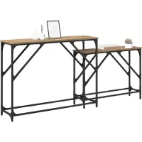 vidaXL Wandtafel 2 st Artisan Eiken 100 x 28 x 75 cm Bewerkt hout