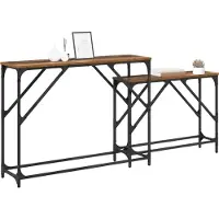 vidaXL Wandtafel 2 st Oud Hout 100 x 28 x 75 cm Bewerkt hout