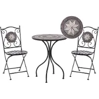 Beliani CARIATI - Bistroset voor 2 - Zwart - IJzer
